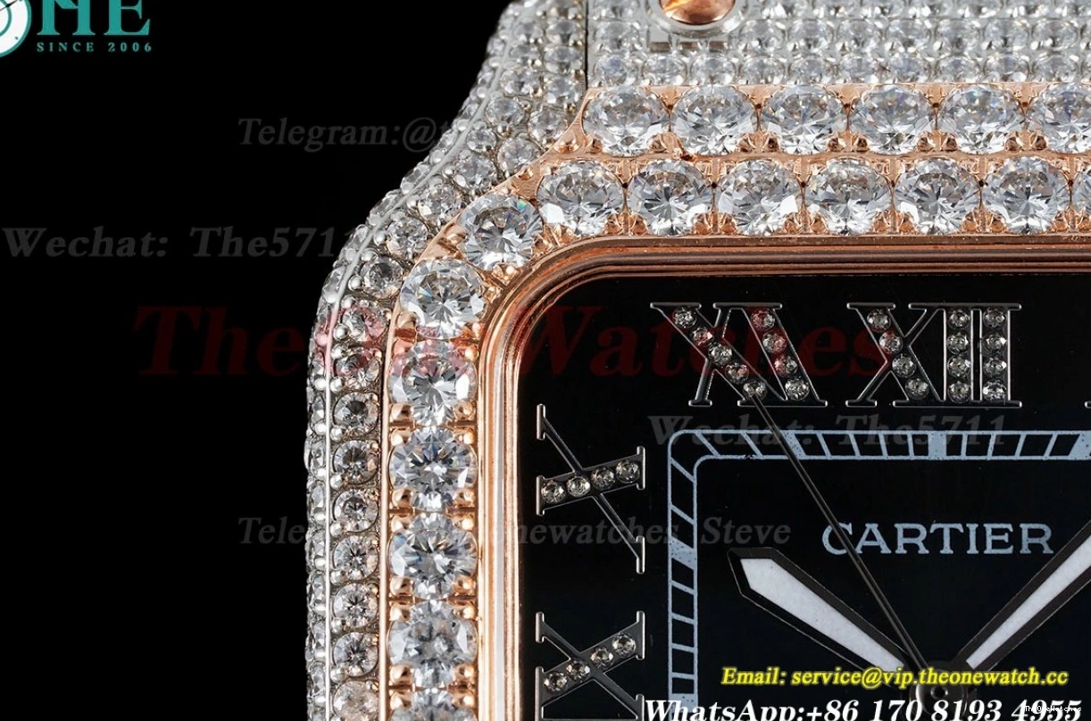 SS AMG 40mm Mens Santos Dial RG SS 100 XL MY9015 Black 0204